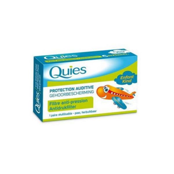 QUIES Protection Auditive - Filtre Anti-Pression Réutilisable - Enfant - Bte/1 Paire