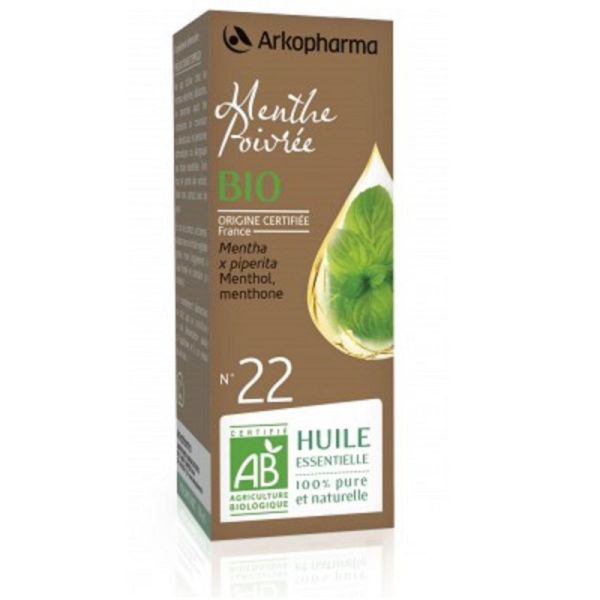 ARKOESSENTIEL BIO Menthe Poivrée n°22 - Fl/10ml - Huile Essentielle 100% Pure et Naturelle