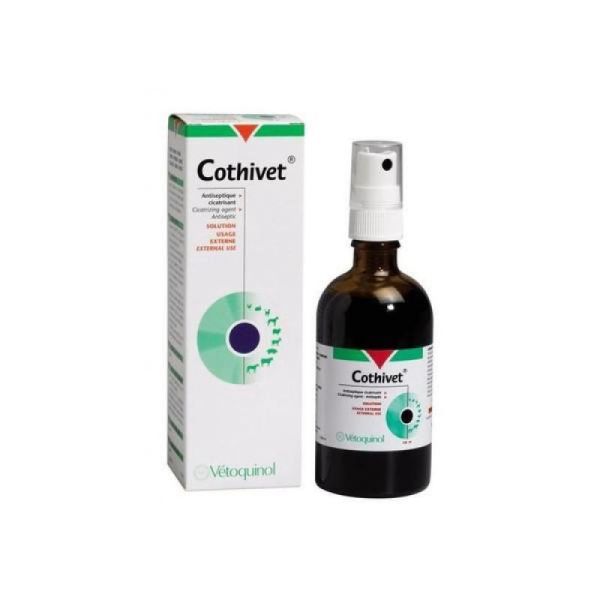 COTHIVET 30ml Antiseptique Cicatrisant - Solution à Usage Externe pour Chiens, Chats, Equ