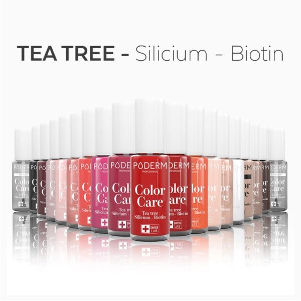 PODERM PROFESSIONAL Color Care Rose Poudrée 8ml - Vernis à Ongles Tea Tree