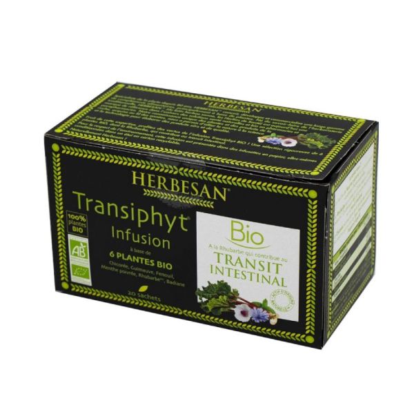HERBESAN TRANSIPHYT Infusion Bio 20 Sachets - A Base de 6 Plantes BIO