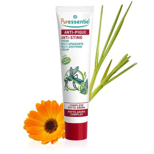 PURESSENTIEL BIO ANTI-PIQUE Crème Multi Apaisante 40ml - Soin Après Piqûres Insectes et Végétaux