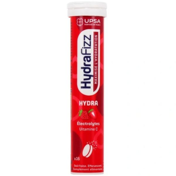 UPSA - HYDRAFIZZ - HYDRA 16 PASTILLES EFFERVESCENTES GOUT FRAISE