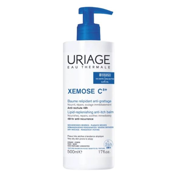 URIAGE Xémose Baume Oléo Apaisant Anti-Grattage 500ml - Visage et Corps - Sécheresse Sévère, Peaux à Tendance Atopique