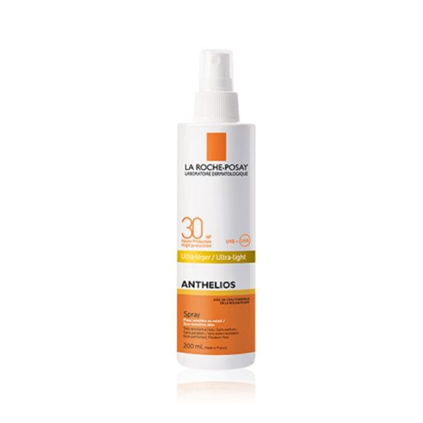 ANTHELIOS Spray Solaire Ultra Léger SPF30 200ml - Haute Protection Solaire Corps