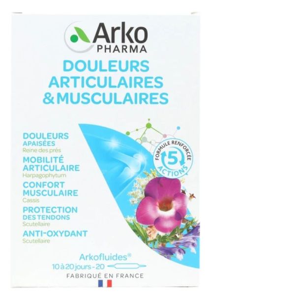 Arkofluides Douleurs Articulaires & Musculaires 20 ampoules
