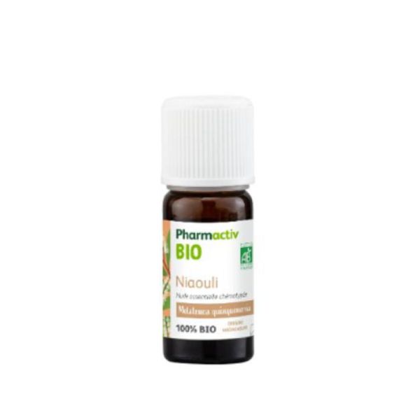 PHARMACTIV BIO Niaouli (Melaleuca quinquenervia) Huile Essentielle 10ml - 100% Pure et Naturelle