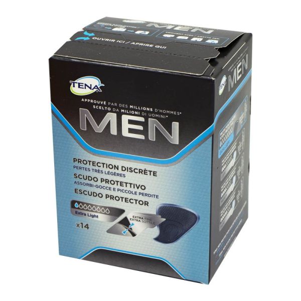 TENA MEN 14 Protections Discrètes Extra Light Homme - Pertes Très Légères