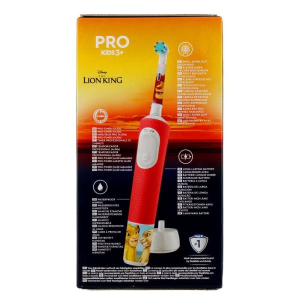 ORAL-B Pro Kids 3+ - Brosse à Dents Electrique Rechargeables - Roi Lion- BTE/1