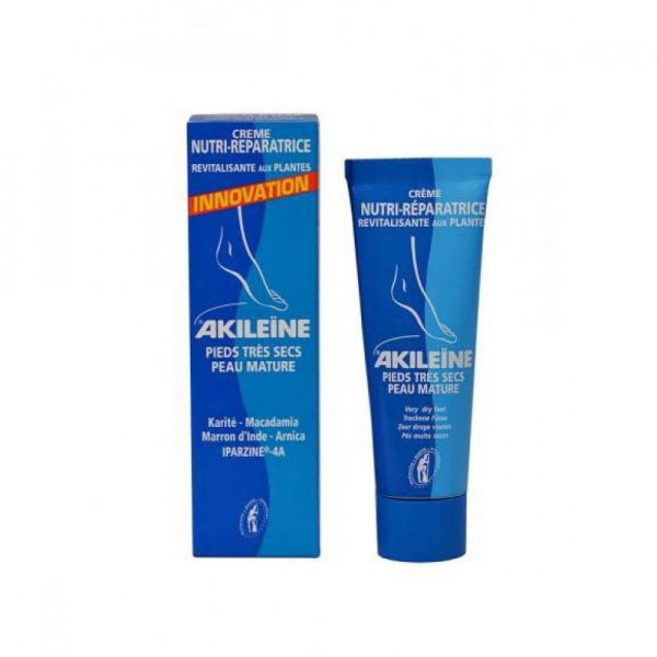 AKILEINE SOINS BLEUS Crème Nutri-réparatrice 50ml - Pieds secs, Hyperkératoses, Talons Fendillés, Callosités