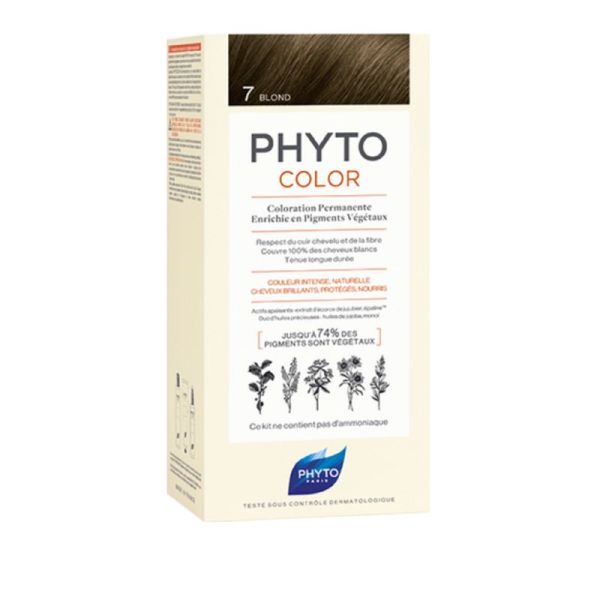 PHYTOCOLOR 7 Blond - Kit de Coloration Permanente Enrichie en Pigments Végétaux