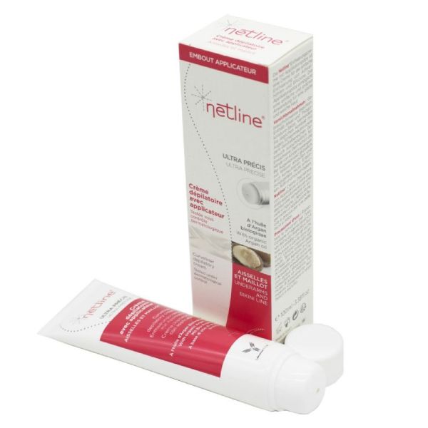 NETLINE Crème Dépilatoire avec Applicateur 100ml Aisselles et Maillot - A l' Huile d' Argan