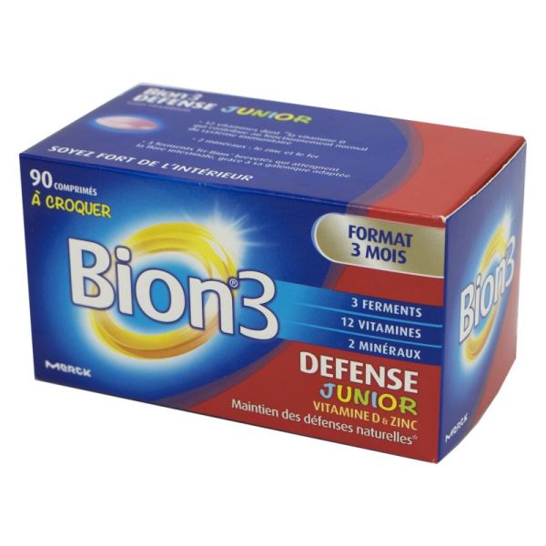 BION 3 DEFENSE JUNIOR 90 Comprimés Dès 4 Ans - Complément Alimentaire Défenses Naturelles