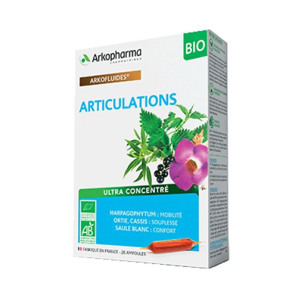 ARKOFLUIDES Articulations BIO - Harpagophytum, Cassis, Ortie, Saule Blanc - Innovation UltraExtract