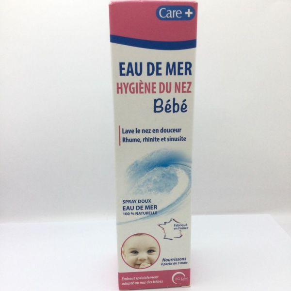 EG LABO CARE+ Eau de mer , Hygiène du nez bébé, 125 ml, 3615840000119