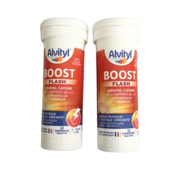 ALVITYL BOOST 20 Comprimés effervescents - Ginseng, Caféine, 10 Vitamines, 2 Minéraux