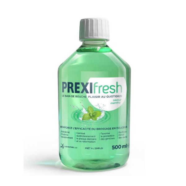PREXIFRESH Bain de Bouche 500ml Saveur Menthe + 100ml Saveur Mangue (Offert)