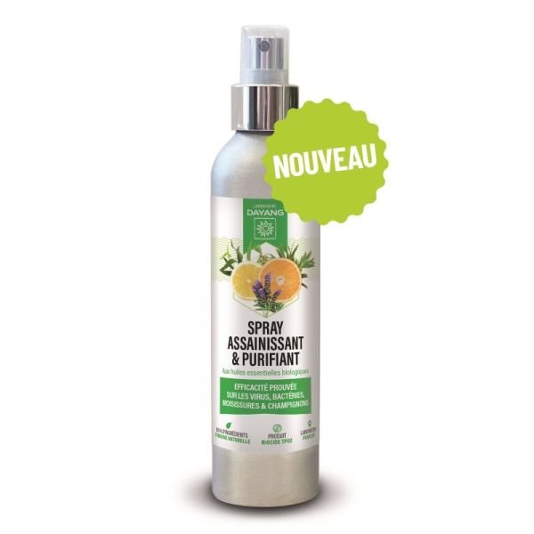 DAYANG Assainissant et Purifiant Spray 200ml - Aux 9 Huiles Essentielles Biologiques - 100% d' Ingrédients d' Origine Naturelle