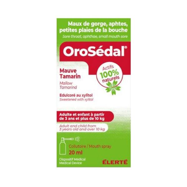 OROSEDAL COLLUTOIRE Spray Buccal 20ml - Maux de Gorge, Aphtes, Lichen Plan, Petites Plaies