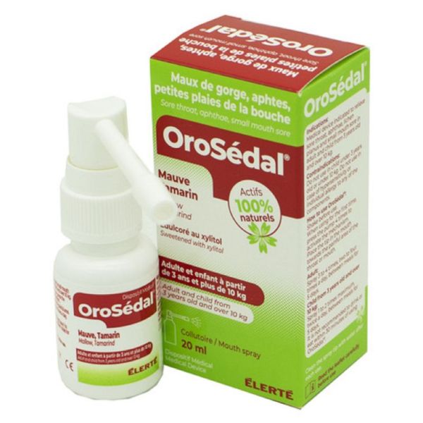 OROSEDAL COLLUTOIRE Spray Buccal 20ml - Maux de Gorge, Aphtes, Lichen Plan, Petites Plaies