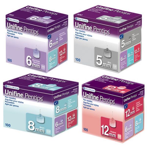 UNIFINE PENTIPS 12mm x 0.33mm (G29 - Rose) - 100 Aiguilles à Insuline pour Stylo
