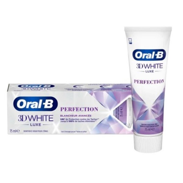 ORAL B 3D White Luxe Perfection 75ml - Dentifrice Doux Blancheur Avancée de l' Email