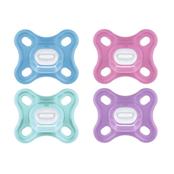 MAM Sucette Comfort silicone, 0 mois+, rose/violet lot de 2