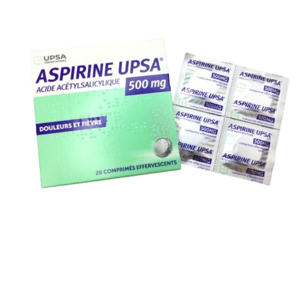 Aspirine UPSA 500 mg, 20 comprimés effervescents