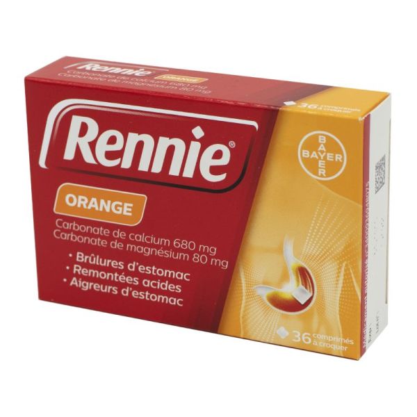 Rennie Orange 36 comprimés à croquer