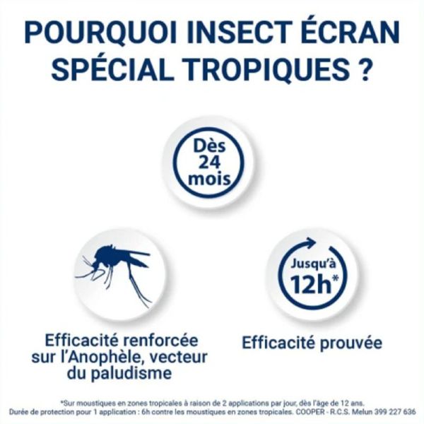 INSECT ECRAN Spécial Tropiques 75ml - Répulsif Peau Dès 24 Mois