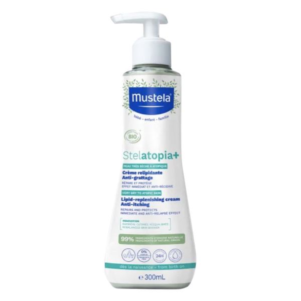 MUSTELA STELATOPIA+ Crème Relipidante Anti Grattage 300ml - Peau très Sèche à Atopique