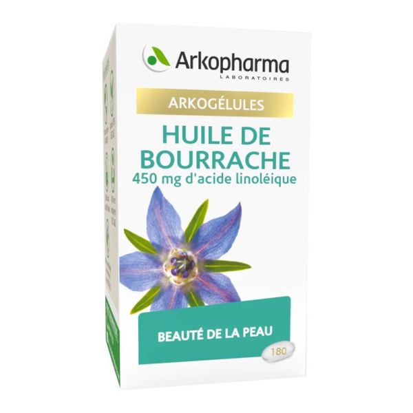 ARKOGELULES Huile de Bourrache 450mg d' Acide Linonéique - Bte/180 - Beauté de la Peau