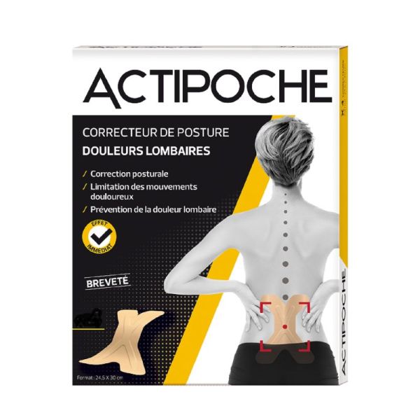ACTIPOCHE Correcteur de Posture Bte/4 - Prévention et Traitement des Douleurs Lombaires