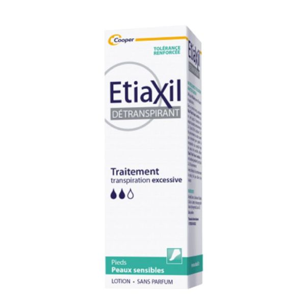 ETIAXIL Détranspirant Traitement Pieds Peaux Sensibles 100ml - Transpiration Excessive