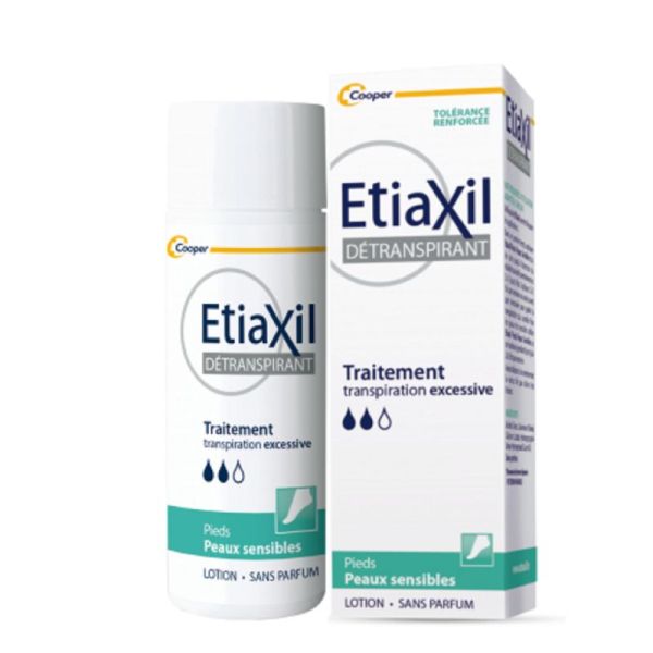 ETIAXIL Détranspirant Traitement Pieds Peaux Sensibles 100ml - Transpiration Excessive