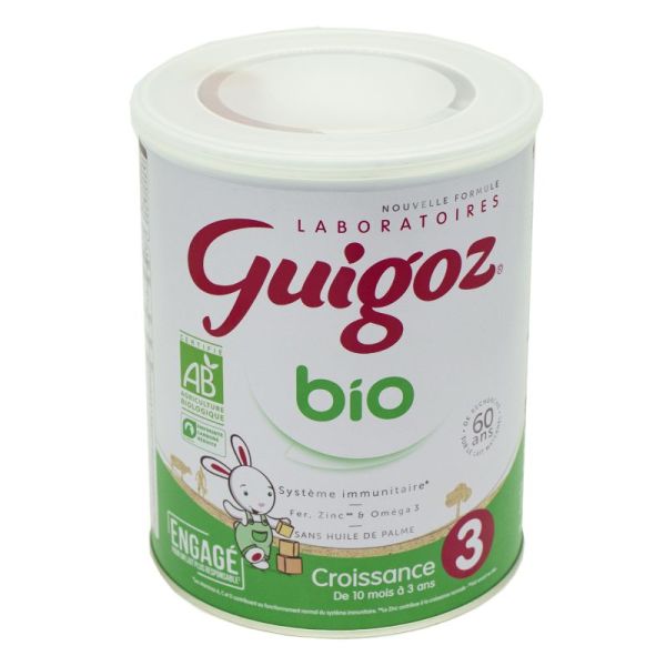 GUIGOZ BIO CROISSANCE 3 800g - Lait de Croissance en Poudre pour Nourrisson de 10 Mois à 3 Ans