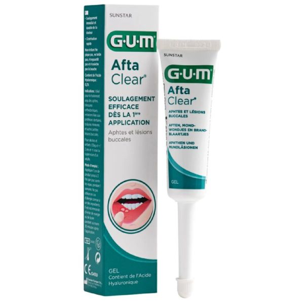 GUM AFTACLEAR Gel Buccal 10ml - Aphtes et Lésions Buccales - Soulagement Efficace Dès la 1ère Application