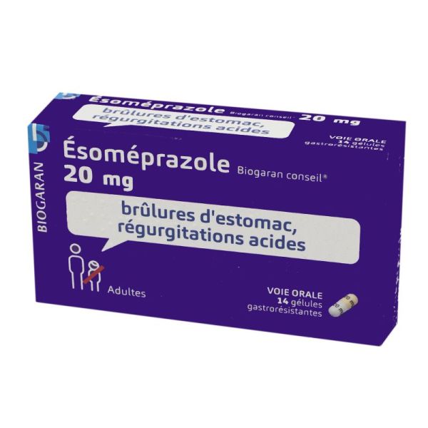 Esoméprazole 20 mg Biogaran Conseil - 14 Gélules Gastrorésistantes