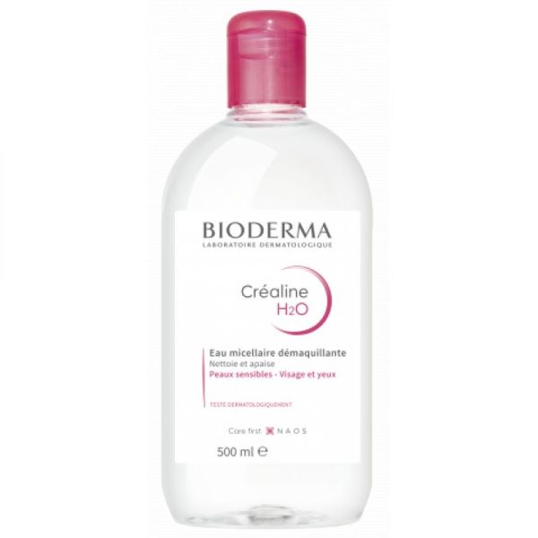 BIODERMA CREALINE H2O 2x 500ml Solution Eau Micellaire Démaquillante sans Rinçage - Peau Sensible