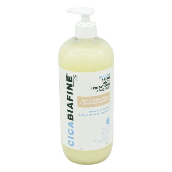 CICABIAFINE Douche Crème Anti-Irritations Apaisante 1 Litre - Peaux Extra Sèches à Tendance Atopique