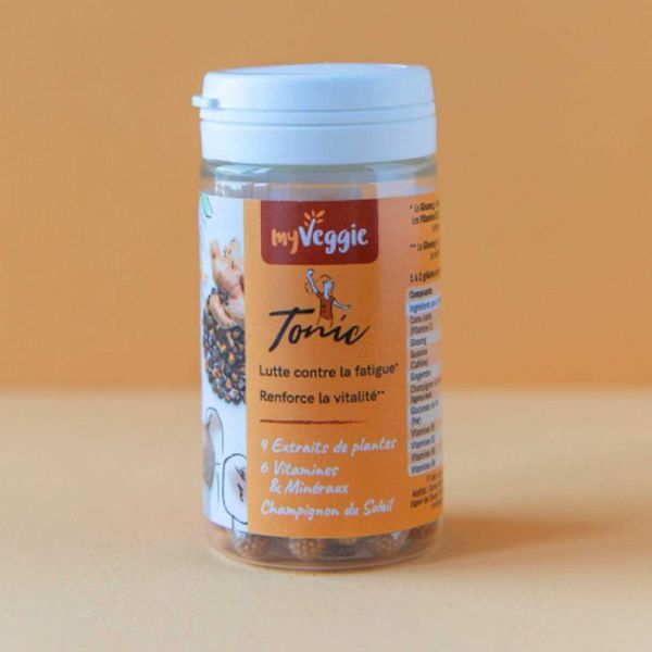 MyVeggie TONIC 60 Gélules - Complément Alimentaire Végans - Fatigue, Vitalité