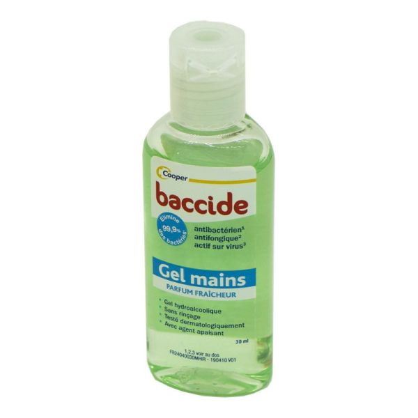 BACCIDE Gel Mains 30ml Parfum Fraîcheur Format Voyage - Gel Mains Hydroalcoolique sans Rinçage - Ant