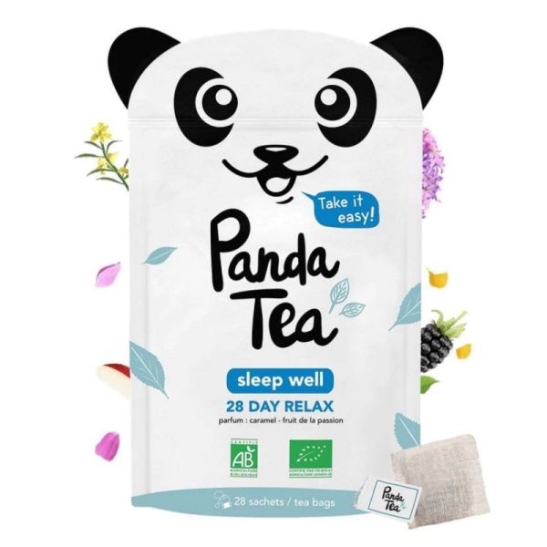 PANDA TEA SLEEP WELL 28 Sachets - Détente, Relaxation, Nuit Paisible - Menthe