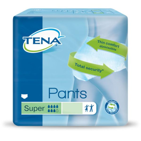 TENA PANTS Super L (Large) Tour de Hanches 100 à 135 cm - Slip/Culotte Absorbant Jetable Homme/Femme