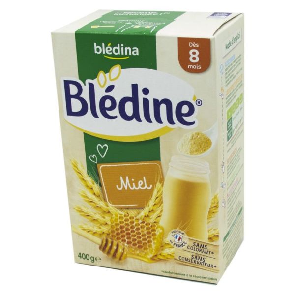 BLEDINE MIEL - Céréales pour Bébé dès 8 Mois - Sans Colorant, Sans Conservateur - 400g