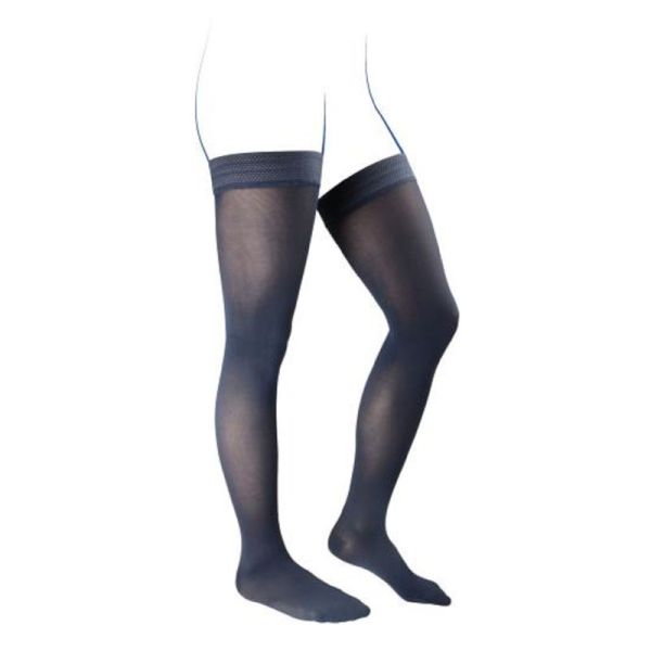 VENOFLEX Secret Opaque Marine - Bas Cuisse de Contention Anti Glisse Femme Classe 2