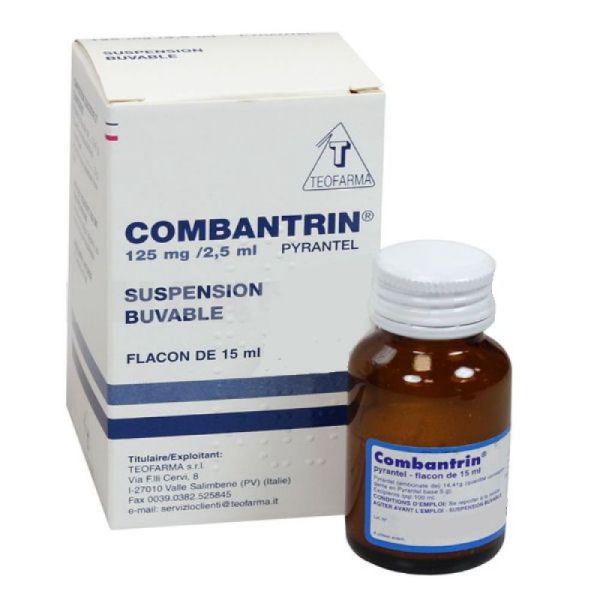 Combantrin 125 mg/2.5 ml, suspension buvable - Flacon 15ml + cuillère 5ml