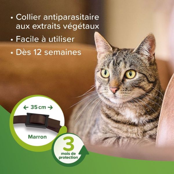 VETOPURE 1 Collier Répulsif Antiparasitaire Chat 35cm - Contre Puces, Tiques et Moustiques