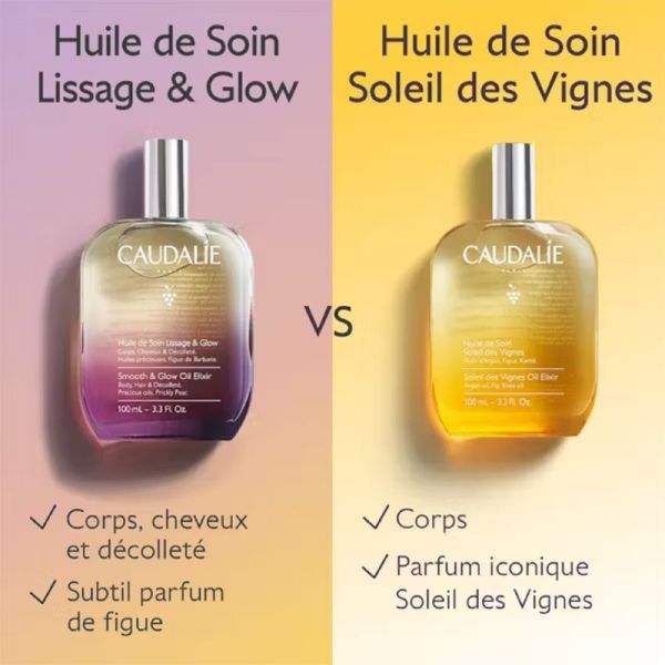 CAUDALIE FIGUE LISSAGE ET GLOW Huile de Soin 50ml - Soin Multi Fonctions Corps, Décolleté, Cheveux