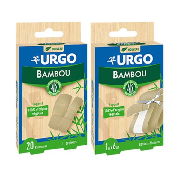 URGO BAMBOU 20 Pansements - 2 Formats - Protection des Plaies Superficielles